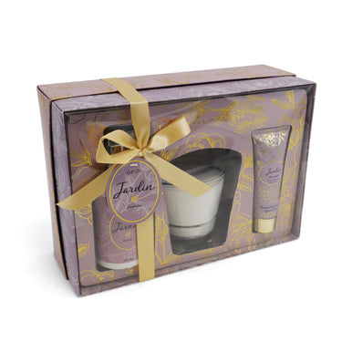 Tipperary Crystal - Jardin Lavender Candle and Handcream Tube & Pump Gift Set