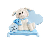 Baby's 1st Christmas Lamb Ornament- Blue (1233B)