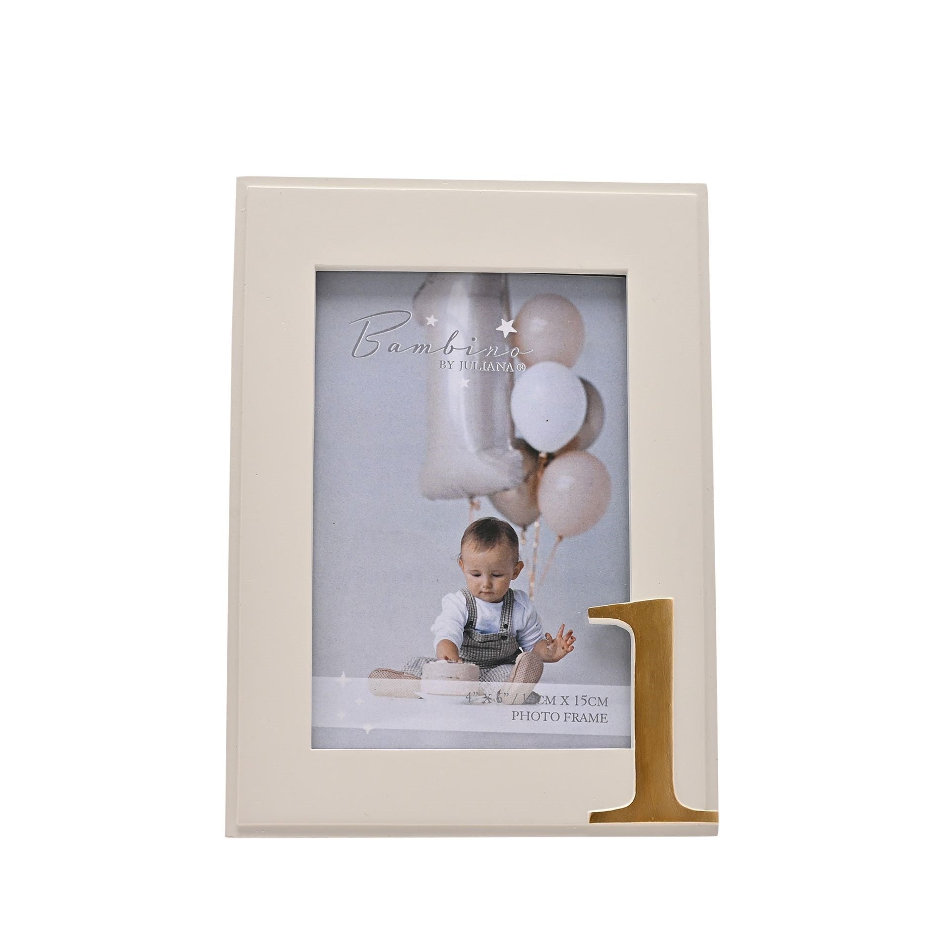 Bambino 1st Birthday Resin Photo Frame Gold 4" x 6