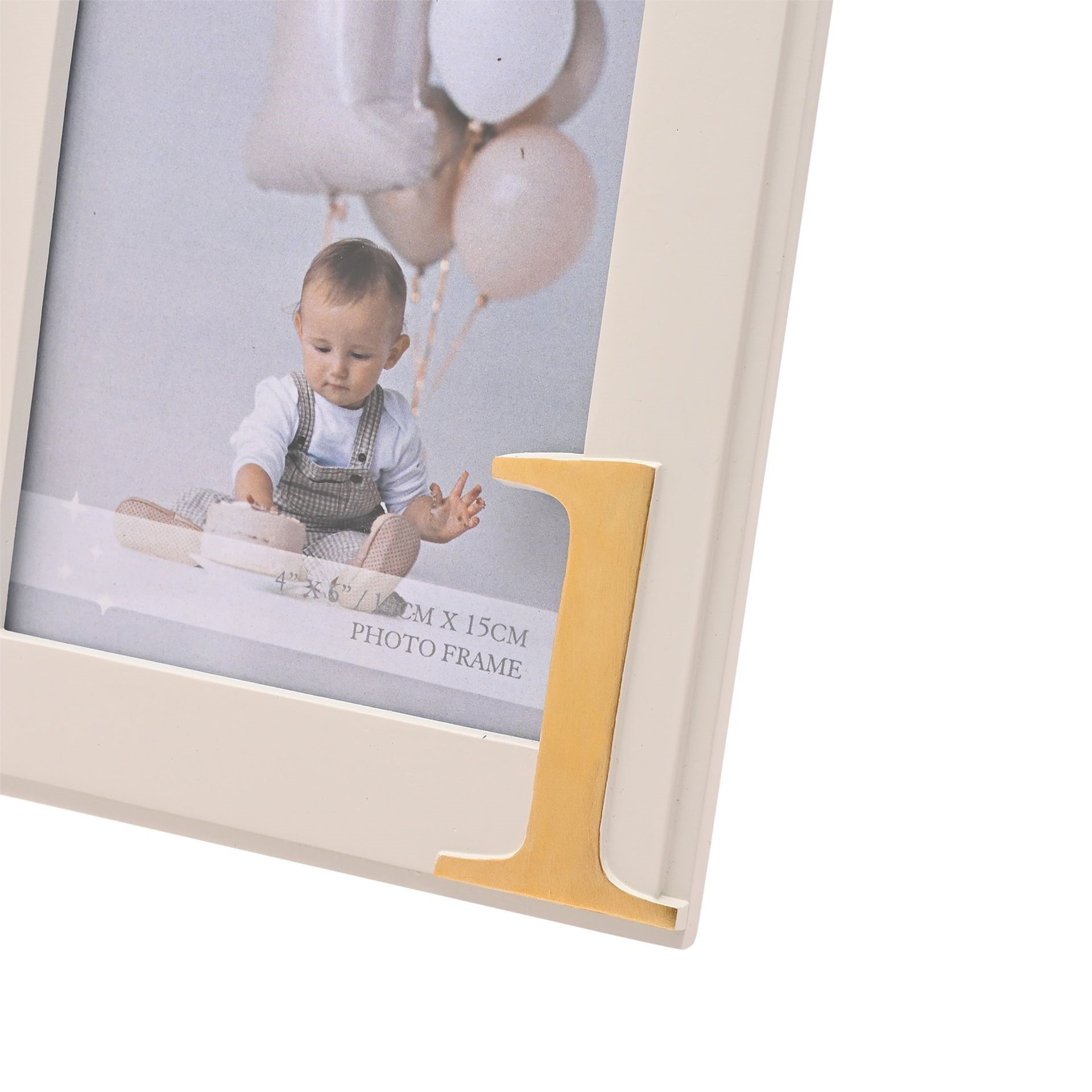 Bambino 1st Birthday Resin Photo Frame Gold 4" x 6