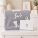 Personalised Organic Bunny Baby Blanket