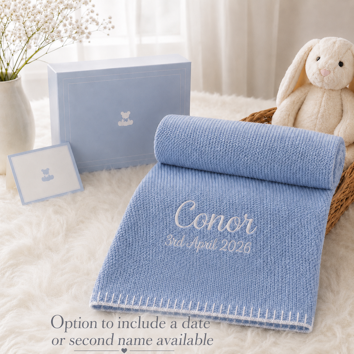 Signature Organic Cotton Baby Blanket- Personalised