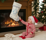 Baby's 1st Christmas Stocking - Blue Penguin