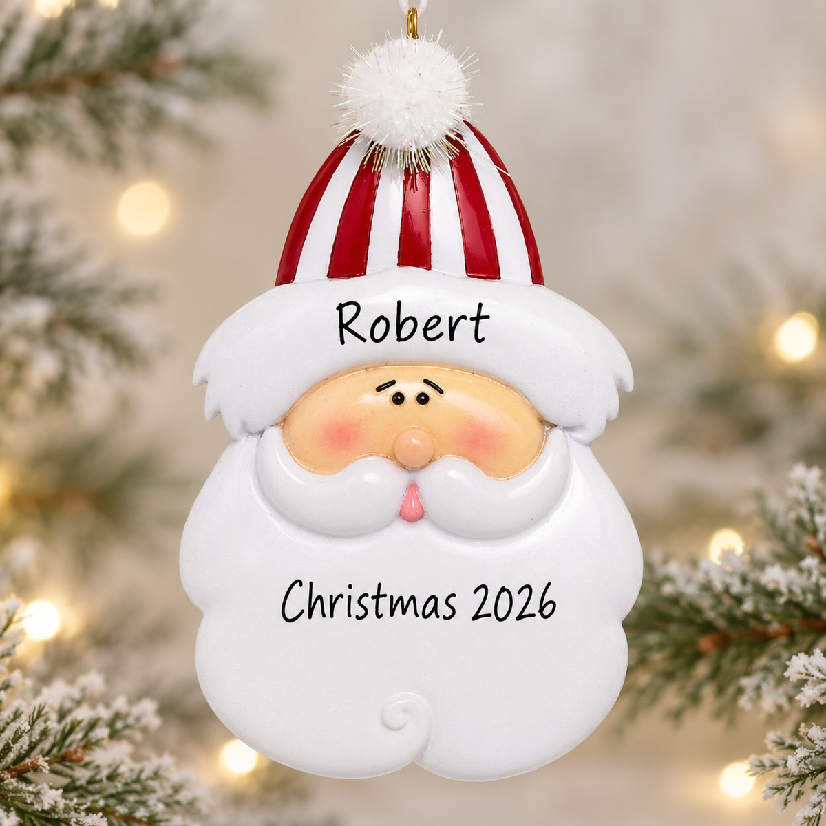 Santa Face Personalised Ornament (420)