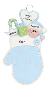 Blue Mitten- Baby's 1st Christmas Ornament - 911B