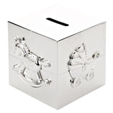 Silver Plated Cube Money Bank