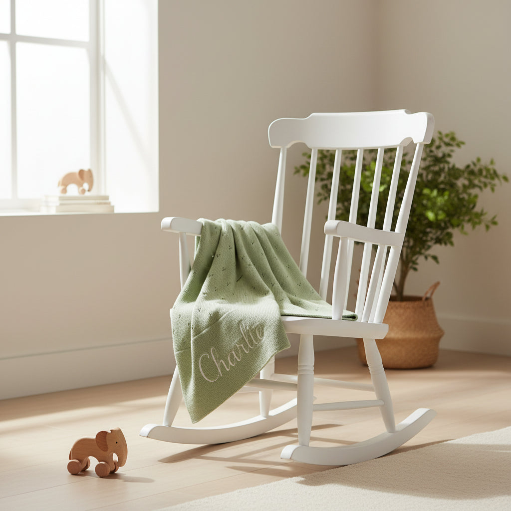 Personalised Knit Cotton Baby Blanket | 5 Colours