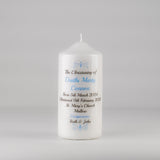 Traditional Personalised Christening Candle Blue