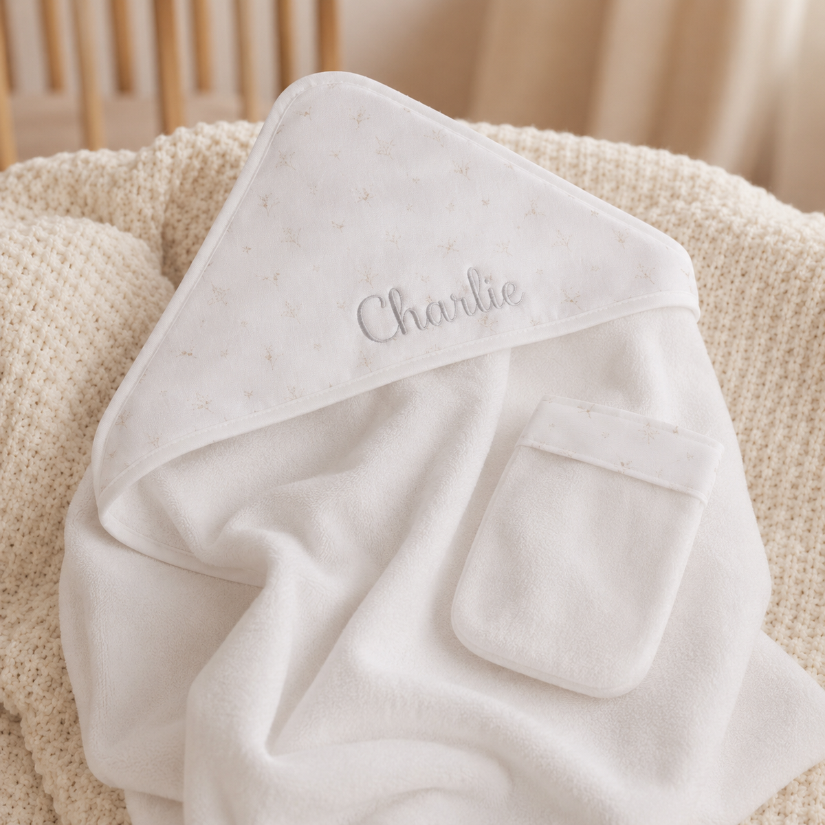 Cherish- Hooded Bath Towel & Mitt