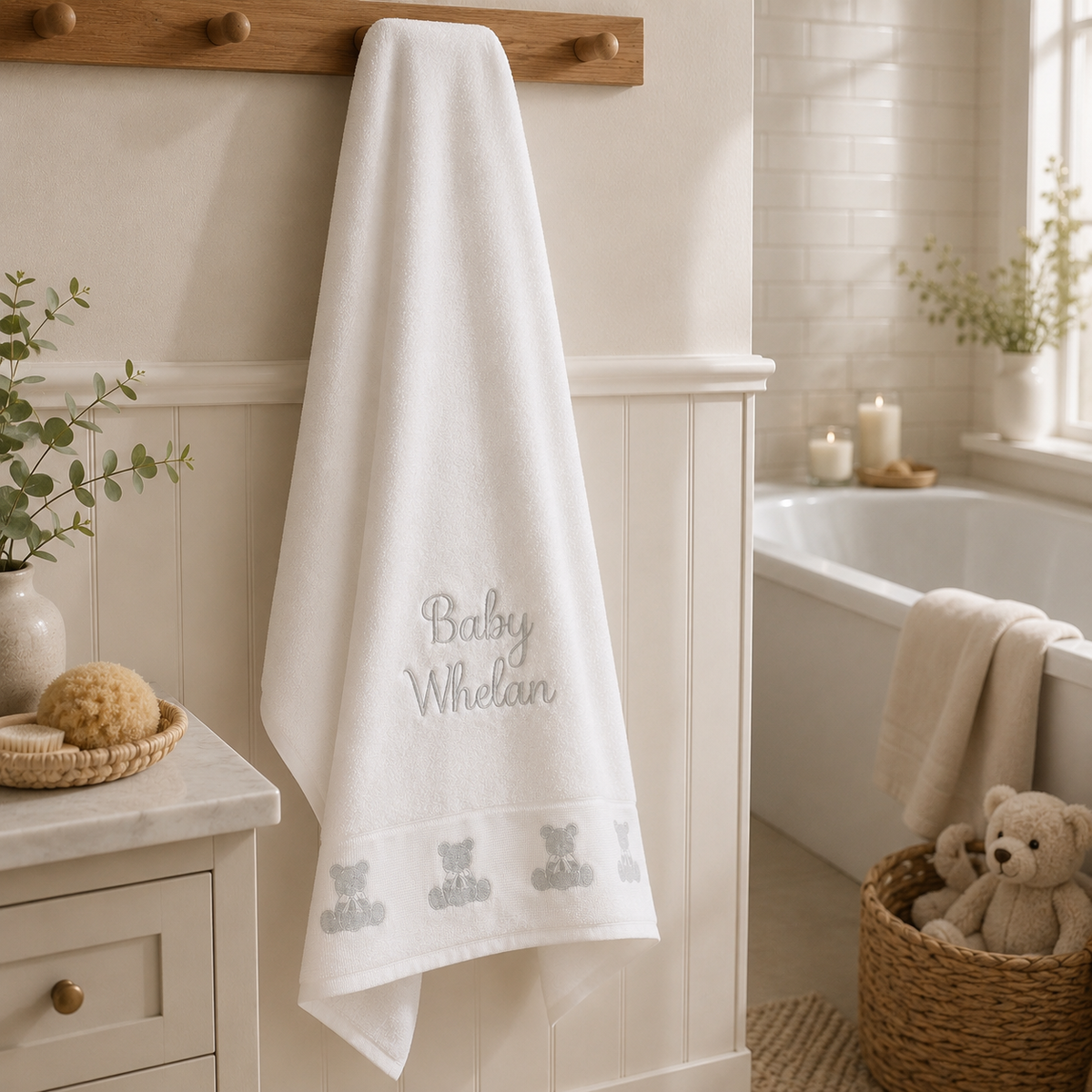 Personalised Baby Spa Gift Hamper - White