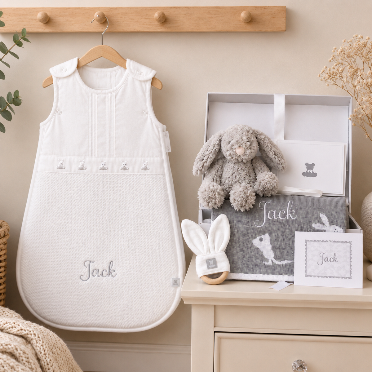 Luxury Bunny Baby Hamper | Personalised Baby Gift Hamper