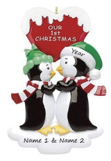 Penguin Couple Christmas Ornament - 364W