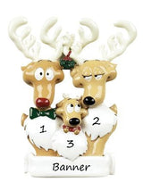 Reindeer Family 3 Personalised Christmas Ornament 6-3