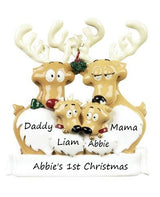 Reindeer Family 4 Personalised Christmas Ornament - 6-4