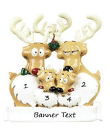 Reindeer Family 4 Personalised Christmas Ornament - 6-4