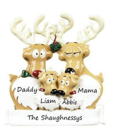 Reindeer Family 4 Personalised Christmas Ornament - 6-4