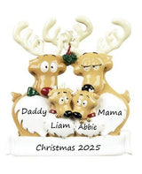 Reindeer Family 4 Personalised Christmas Ornament - 6-4