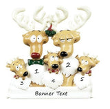 Reindeer Family 5 Personalised Christmas Ornament - 6-5
