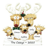 Reindeer Family 5 Personalised Christmas Ornament - 6-5