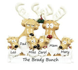 Reindeer Family 6 Personalised Christmas Ornament - 6-6