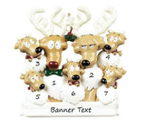 Reindeer Family 7 Personalised Christmas Ornament - 6-7