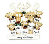 Reindeer Family 7 Personalised Christmas Ornament - 6-7