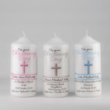 Signature Personalised Christening Candle Neutral