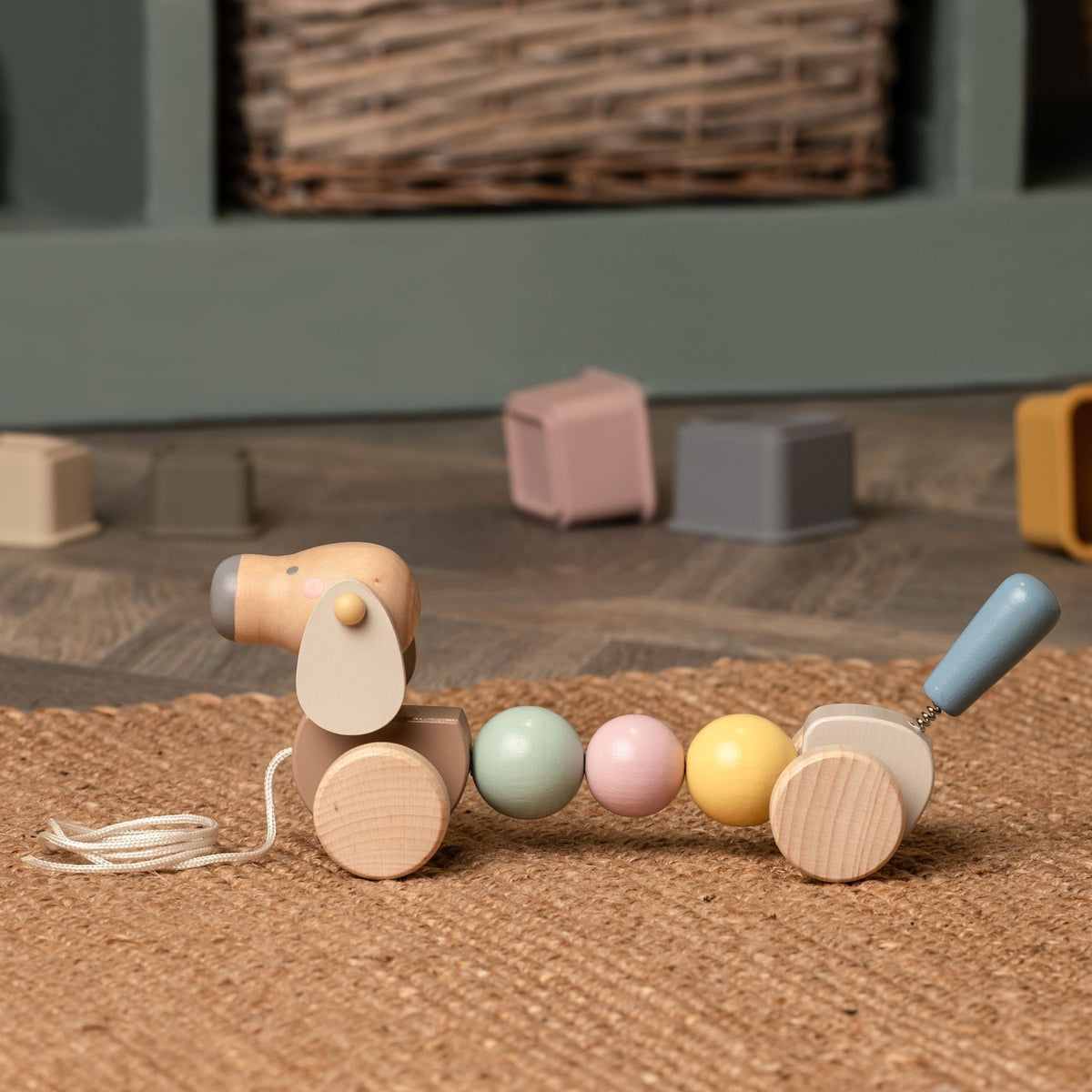 Bambino Pull Along Wooden Dog