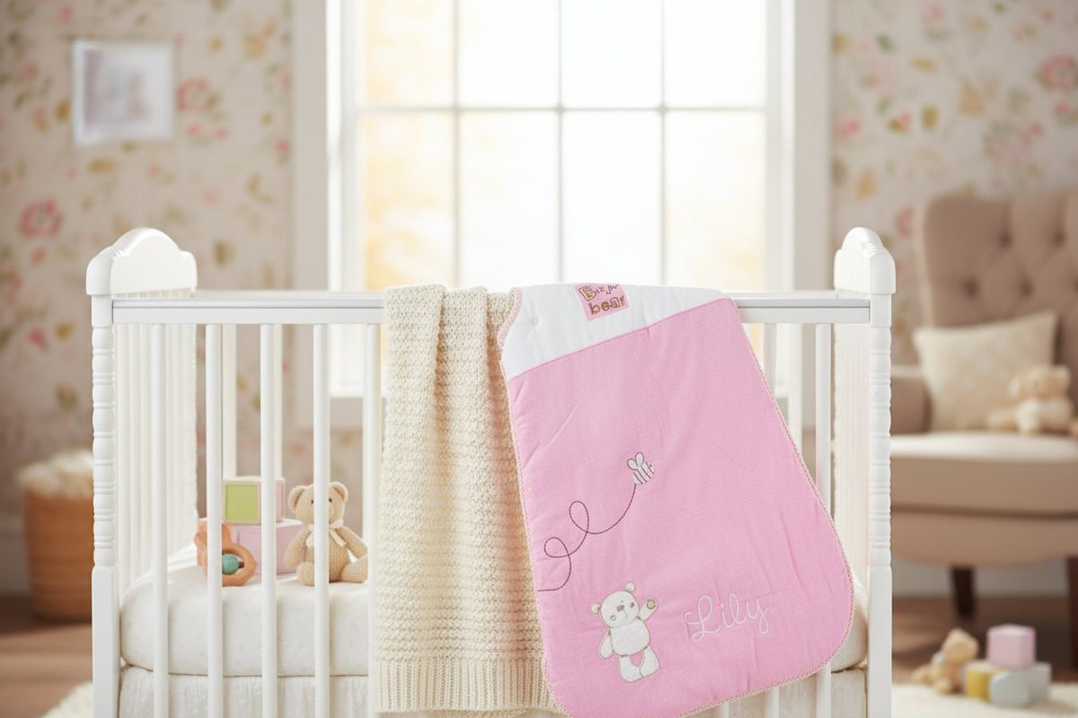 Sleeping Bag - PINK - 0-6 months- "B is for Bear"