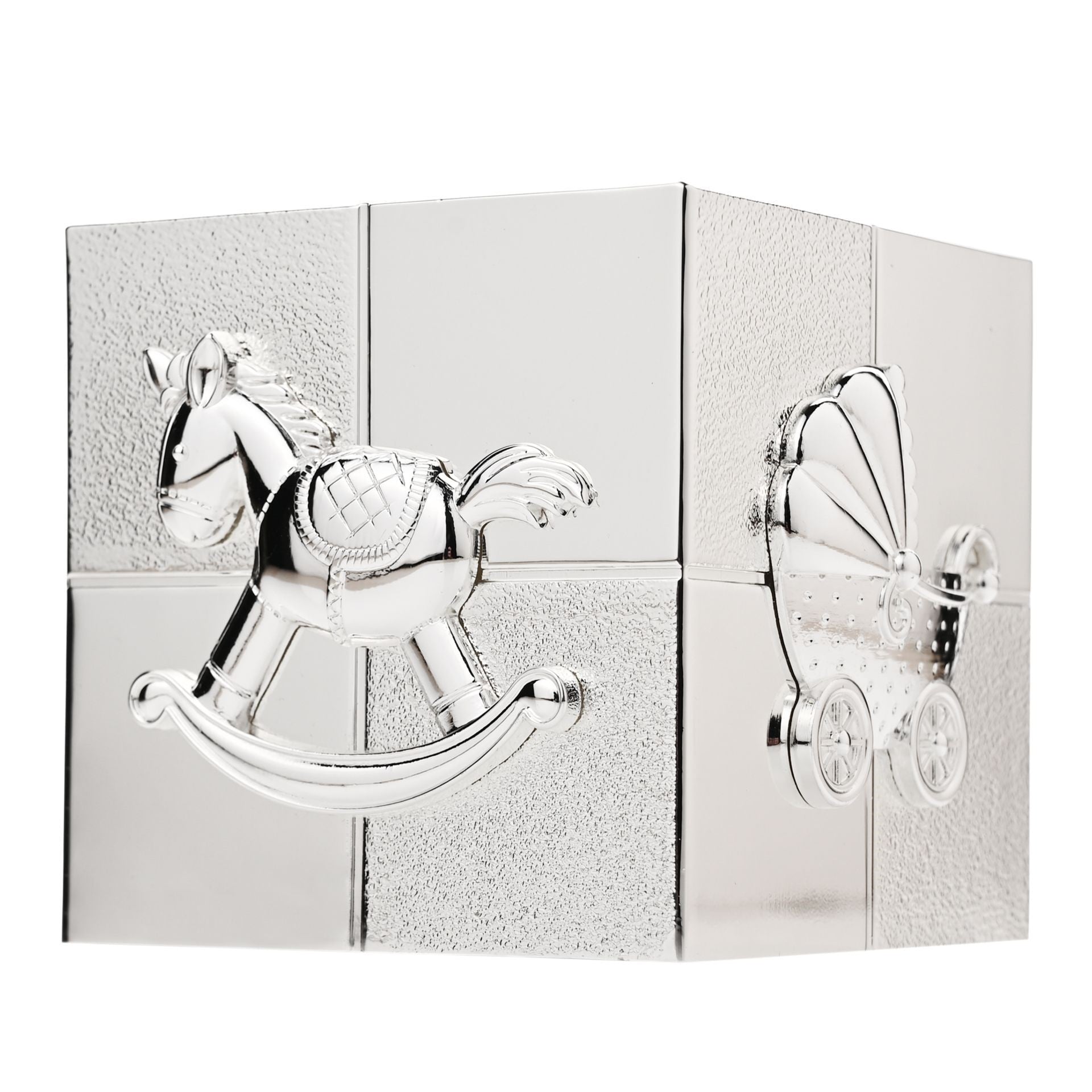 Silver Plated Cube Money Bank