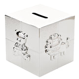 Silver Plated Cube Money Bank