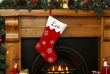 Single Christmas stocking hanging on mantle