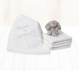 Organic Cotton Baby Christening Shawl - Personalised