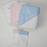 Twins- Hooded Baby Bath Towel & Mitt