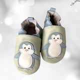 Penguin Leather Shoes- (6-12 months)- Pink or Blue