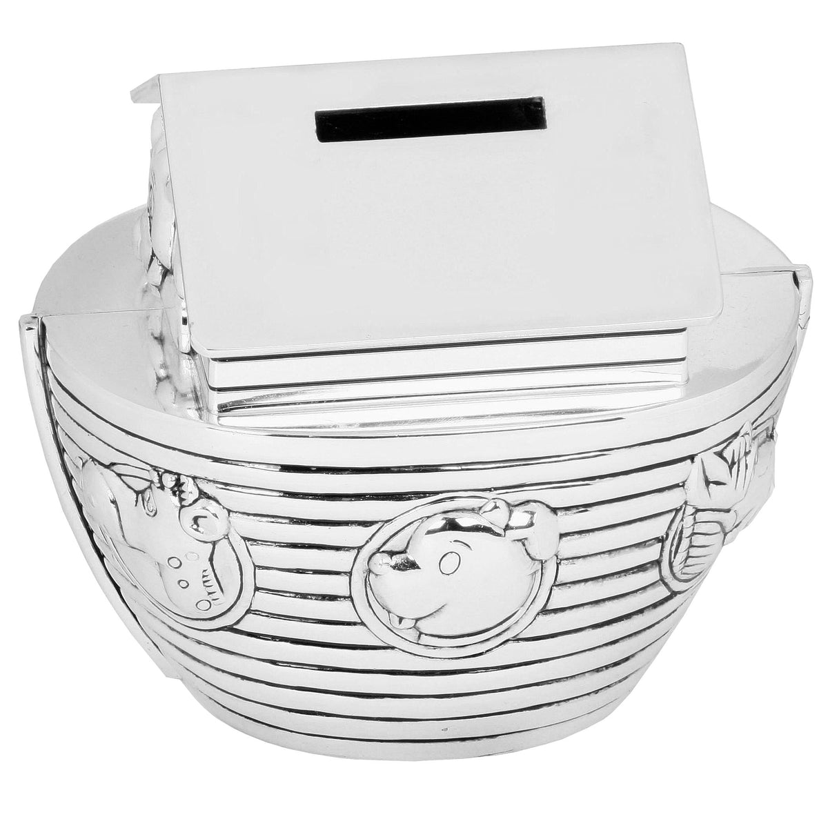 Silver plated baby money bank