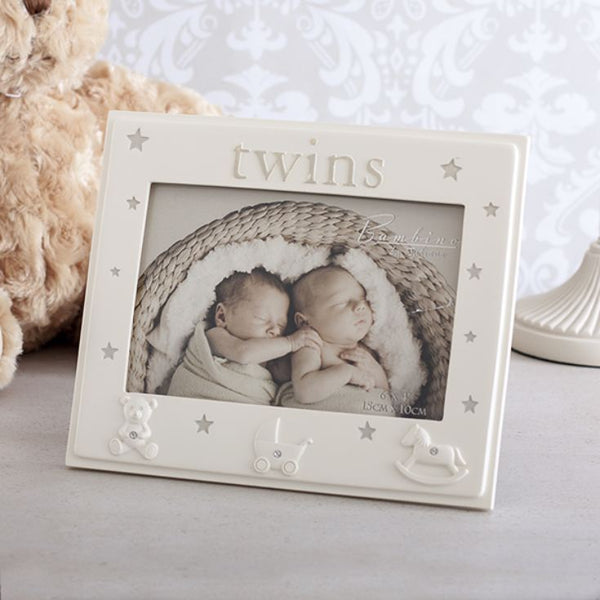 Twins Resin Photo Frame - Baby Gift