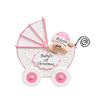 Baby's 1st Christmas Ornament -Pink Pram 917G