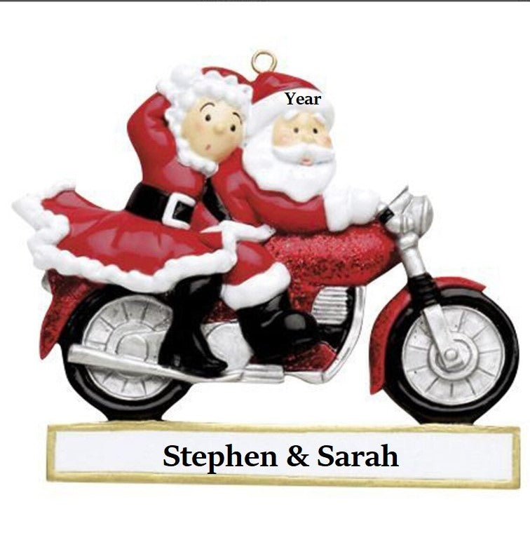 Motorcycle Couple Christmas Ornament (304)