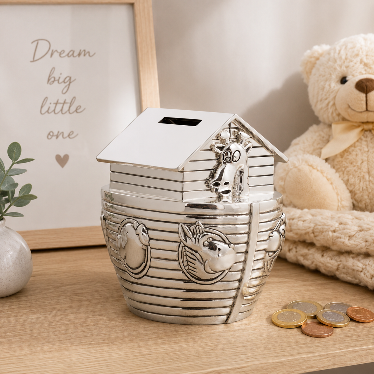 Noah's Ark Money Bank | Silver Plated Baby Gift | Babygifts.ie