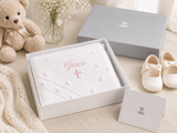 Organic Cotton Baby Christening Shawl - Personalised