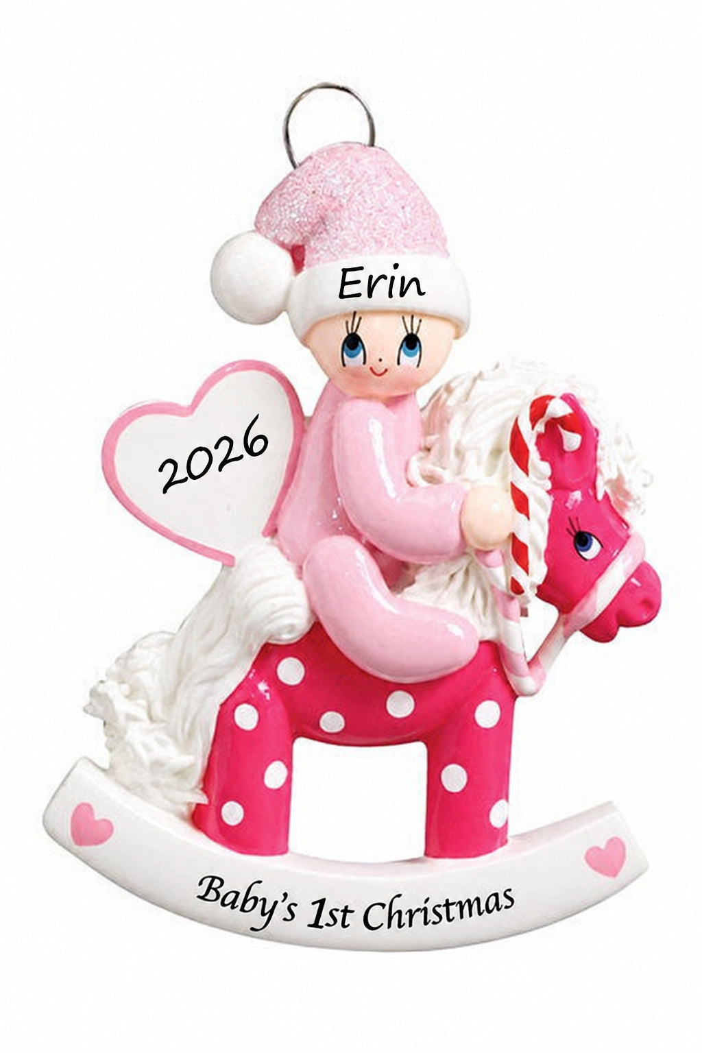 Rocking Pony Pink 1st Christmas Ornament (1423G)
