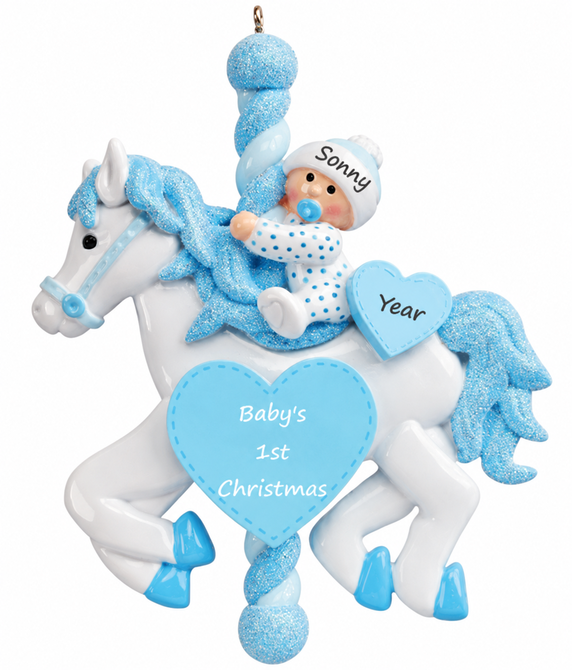 Baby Carousel Blue Ornament (1237B)
