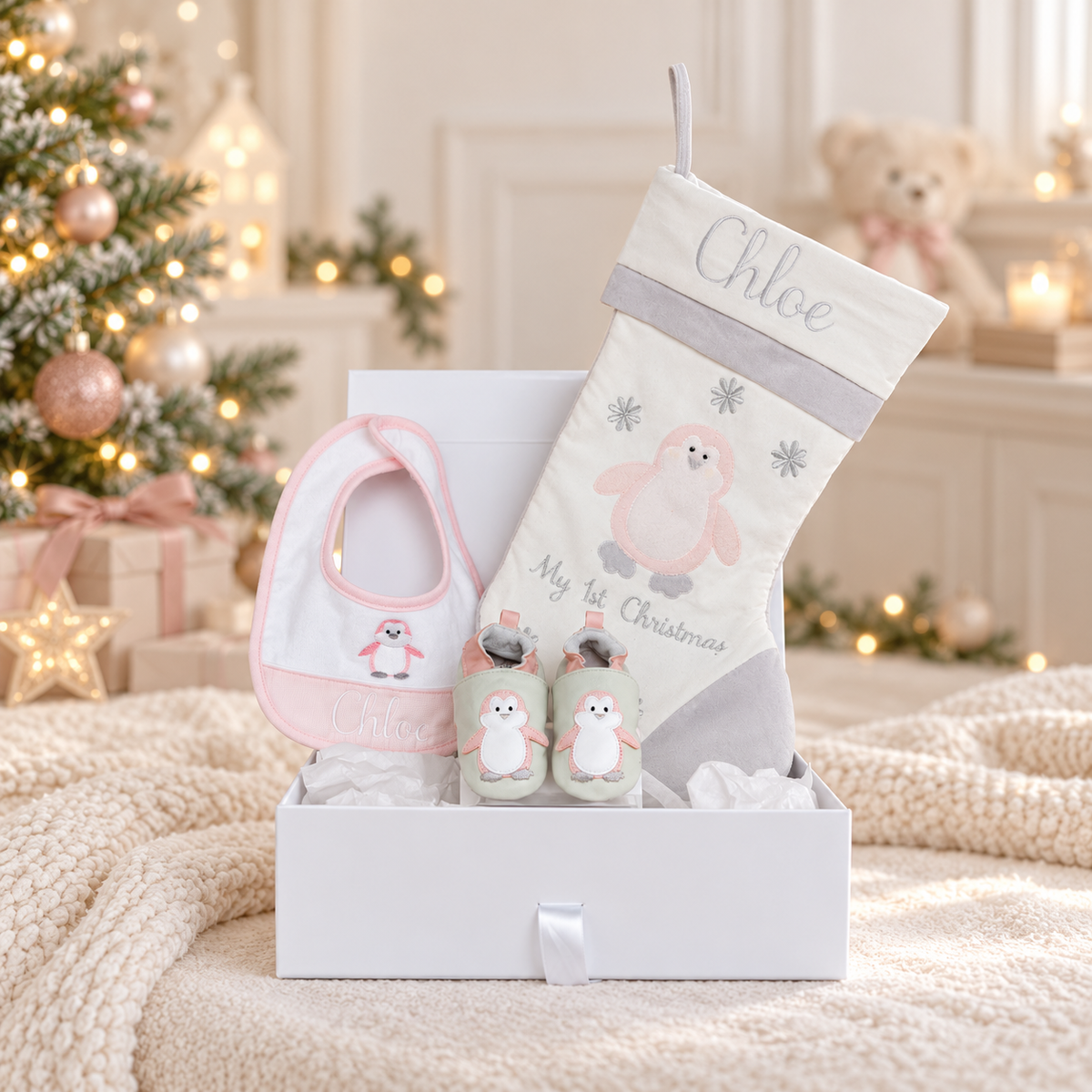 Baby's 1st Christmas Gift Box- Pink