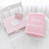Handmade Personalised Baby Quilt-Pink