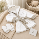 Baby's 1st Bathrobe & Slippers - Grey