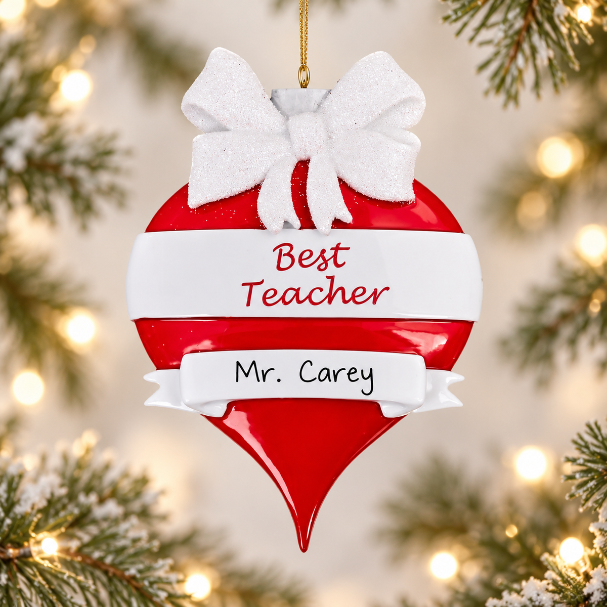 Best Teacher Bauble Christmas Ornament (2074)