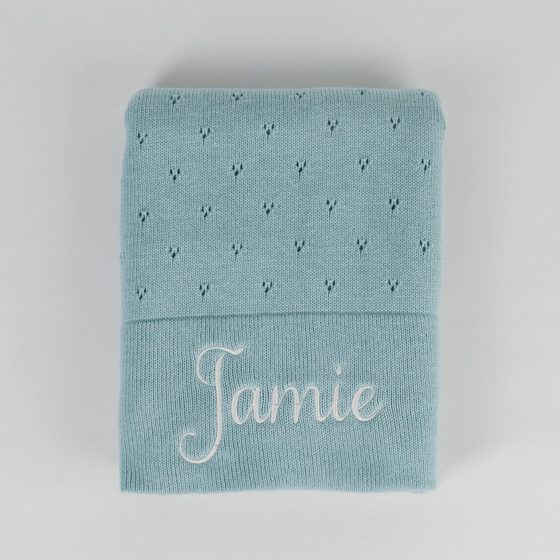 Personalised Knit Cotton Blankets (5 Colours)