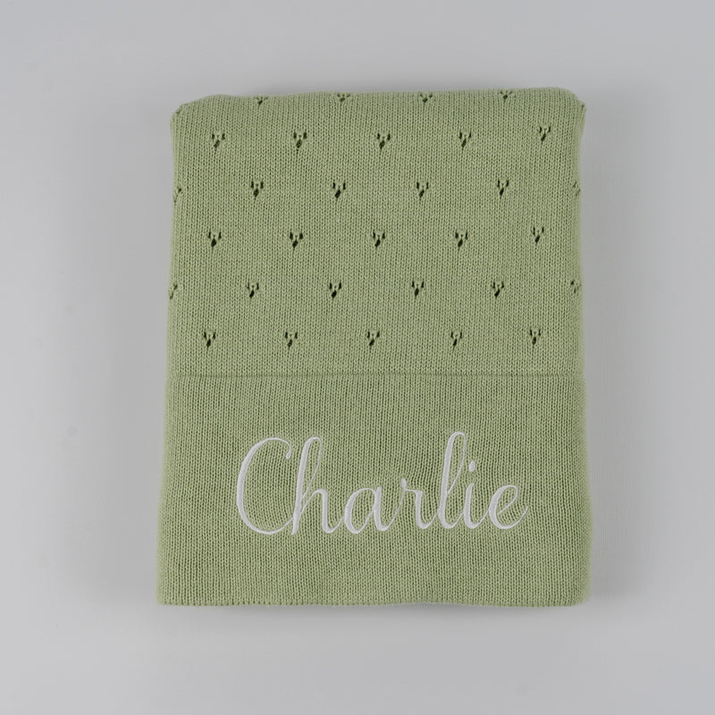 Personalised Knit Cotton Blankets (5 Colours)