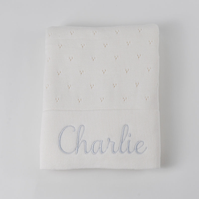 Personalised Knit Cotton Blankets (5 Colours)